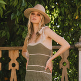 BOLONIA GREEN & BEIGE DRESS