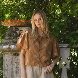 GENOVA CARAMEL BLOUSE